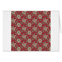 Floral vermelho retro cartão