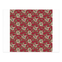 Floral vermelho retro cartoes postais