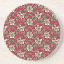Floral vermelho retro porta-copos