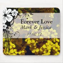 Flores amarelas da bolsa mousepad