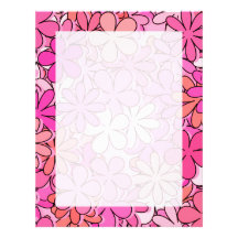 Flores cor-de-rosa Groovy Papéis De Carta Personalizados