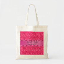 Flores cor-de-rosa que wedding favores bolsas para compras