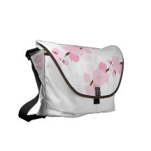 Flores de cerejeira delicadas bolsa mensageiro
