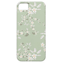 Flores delicadas no verde prudente capas de iPhone 5 Case-Mate