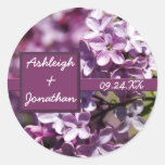 Flores do Lilac que Wedding etiquetas da etiqueta  Adesivo Redondo