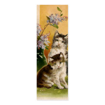 Flores dos gatinhos dos gatos do Victorian dos ani Modelo Cartao De Visita