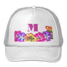 Flores iniciais personalizadas boné