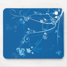Flores no azul - Mousepad