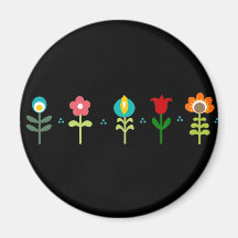 Flores populares retros bonito imã de geladeira