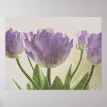 Flores roxas florais da tulipa do poster | da arte