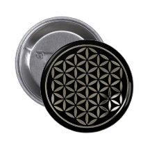Flower Of Life - Silver 1 stamp | black Botons