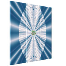 Folha azul impressão de canvas envolvida