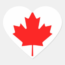 Folha de bordo de Canadá Adesivos Em Forma De Corações
