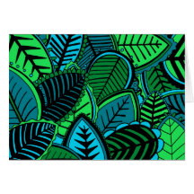 Folhas escuras da selva cartões