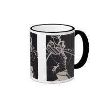 Forma alta retro preta & branca caneca
