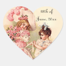 Formas bonitas do casamento do Victorian do vintag Adesivos