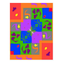 Formas do estilo de Matisse Cartoes Postais