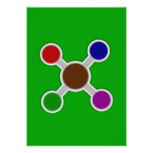 Formas vermelhas do átomo do verde azul de Circles Convite