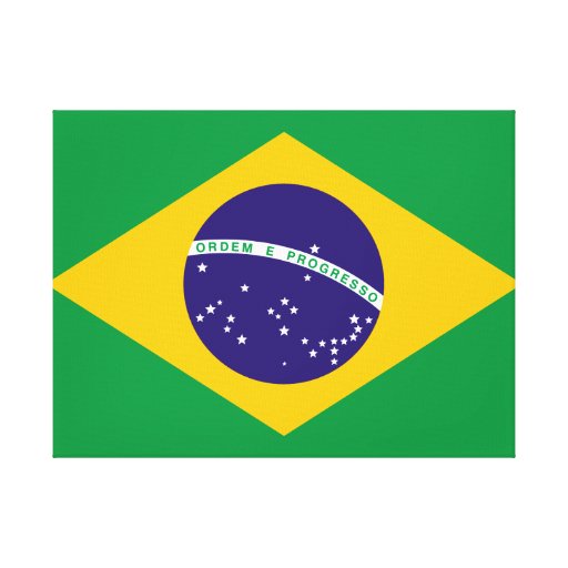 Foto das canvas da bandeira de Brasil Impressão De Canvas Envolvida