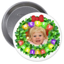 Foto do Natal & botão feitos sob encomenda da grin Botons