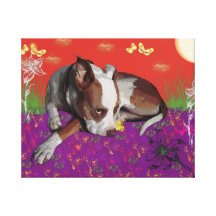 Foto surpreendente do cão em canvas impressão de canvas esticadas