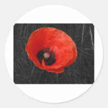 Foto vermelha Foto da papoila de Mohnblume Adesivo Em Formato Redondo