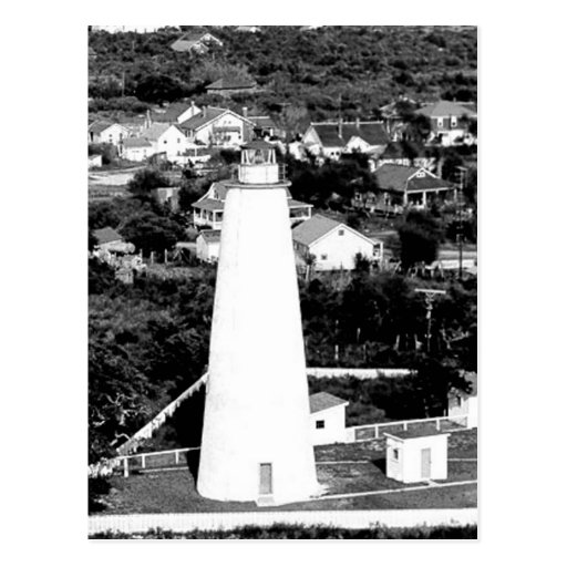 Fotografia do farol de Ocracoke do vintage Cartões Postais