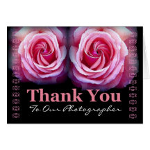 FOTÓGRAFO - obrigado do casamento você com rosas c Cartão