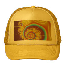 Fractal amarelo da espiral do Seashell Boné