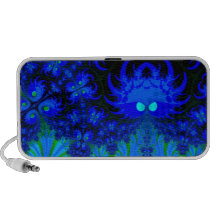 Fractal azul do monstro caixinhas de som para viagem