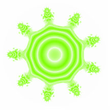 Fractal da explosão do limão. Verde e branco Esculturafoto