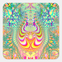 Fractal topsy turvy psicadélico dos pensamentos adesivos