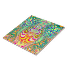 Fractal topsy turvy psicadélico dos pensamentos azulejo