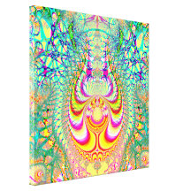 Fractal topsy turvy psicadélico dos pensamentos impressão de canvas envolvida