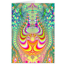Fractal topsy turvy psicadélico dos pensamentos cartão