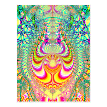 Fractal topsy turvy psicadélico dos pensamentos cartoes postais