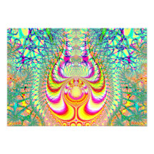 Fractal topsy turvy psicadélico dos pensamentos convite personalizado
