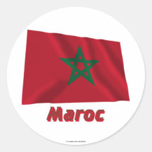 Français de Drapeau Maroc avec le nom en Adesivo