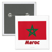 Français de Drapeau Maroc avec le nom en Boton
