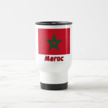 Français de Drapeau Maroc avec le nom en Canecas