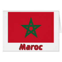 Français de Drapeau Maroc avec le nom en Cartão