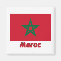 Français de Drapeau Maroc avec le nom en Imas De Geladeira