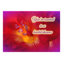 Freesia do vermelho do chá de panela convites personalizado