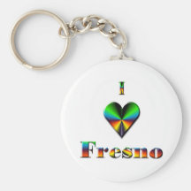 Fresno -- Azul & alaranjado verdes Chaveiro