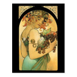 Fruta do ~ de Alphonse Mucha (1897) Cartoes Postais