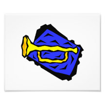 Fundo estilizado do azul de Grapic da trombeta ama Foto Arte