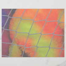 Fundo líquido com imagem peludo alaranjada e amare panfleto personalizado