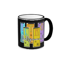 Fundo preto retro de Hollywood Caneca