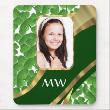 Fundo verde da foto do trevo mousepads