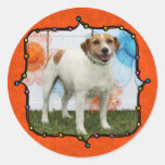 Funileiro Bell - Jack Russell Adesivo Em Formato Redondo